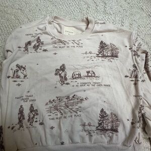 Beige Graphic Sweater